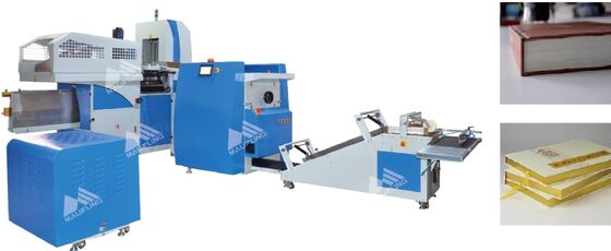 600 पीसी/घंटे की गति 380 वी 9 केडब्ल्यू ऑटो हार्ड कवर बुक हेसिंग मशीन के साथ स्वचालित नोटबुक बाइंडिंग मशीन