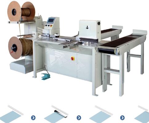 सीई ट्विन कॉइल 25pcs/मिनट 360mm स्पाइरल बुक बाइंडिंग मशीन MF-SDM360